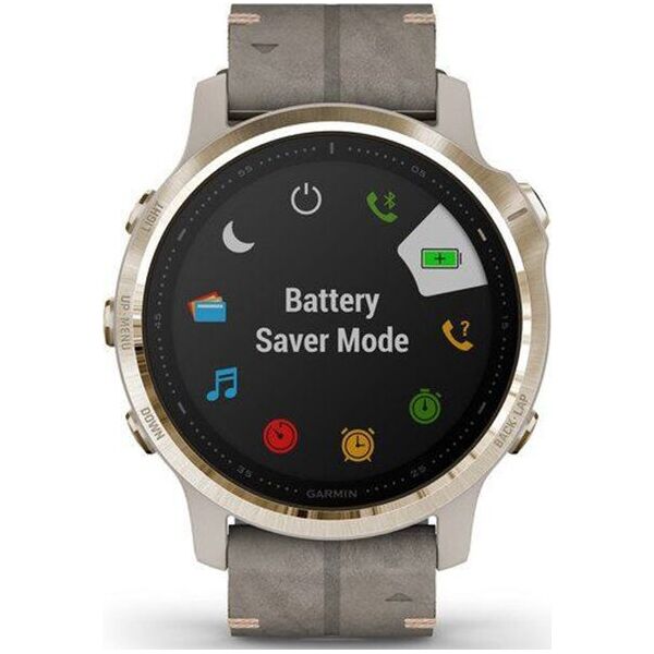 

Смарт-часы Garmin Fenix 6S Pro Sapphire Light Gold with Shale Grey Leather Band (010-02159-40)