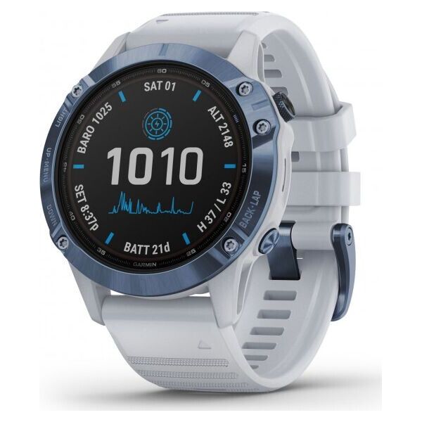 

Смарт-часы Garmin Fenix 6 Pro Solar Edition Mineral Blue with Whitestone Band (010-02410-19)