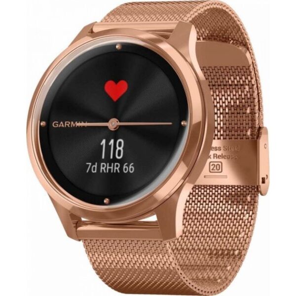 

Смарт-часы Garmin Vivomove Luxe розовое золото 18K PVD с ремешком "меланська петля"