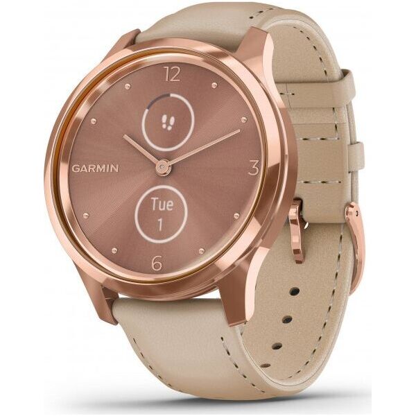 

Смарт-часы Garmin Vivomove Luxe Rose Gold-Beige Leather (010-02241-21)