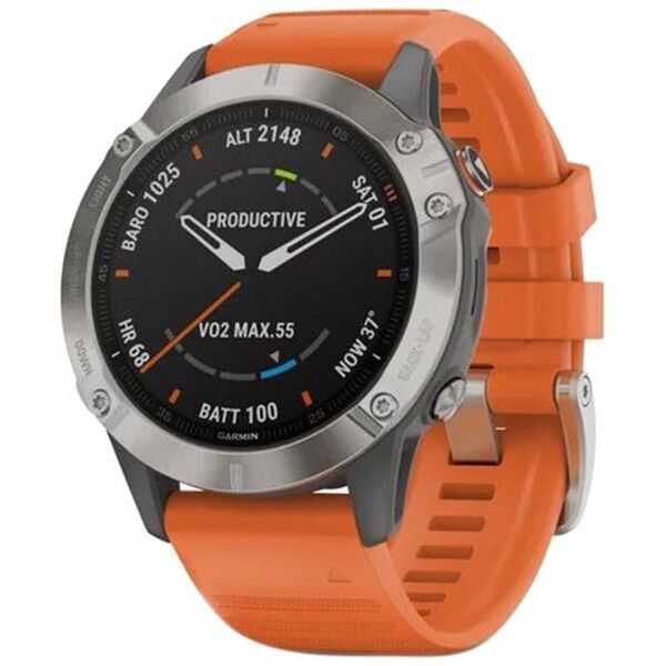 

Смарт-часы Garmin Fenix 6 Sapphire Titanium with Ember Orange Band (010-02158-14)