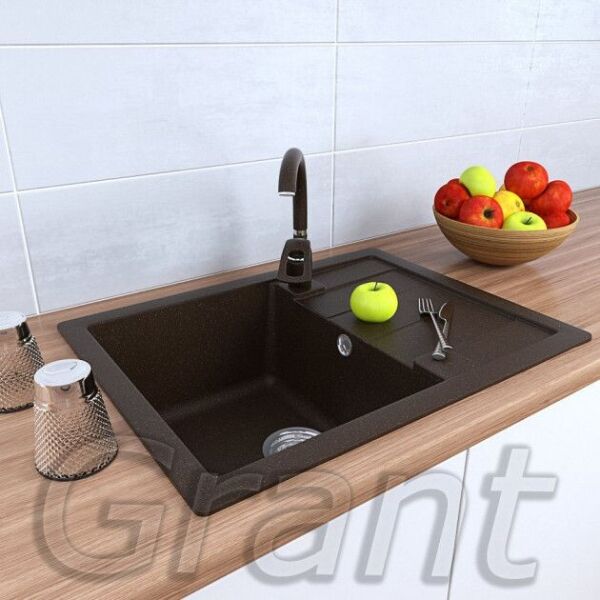 

Гранитная кухонная мойка Grant Plus коричневая