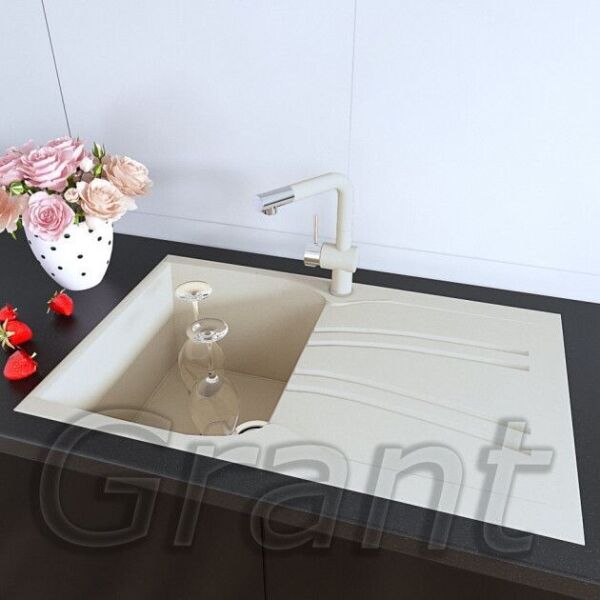 

Гранитная кухонная мойка Grant Grain ivory