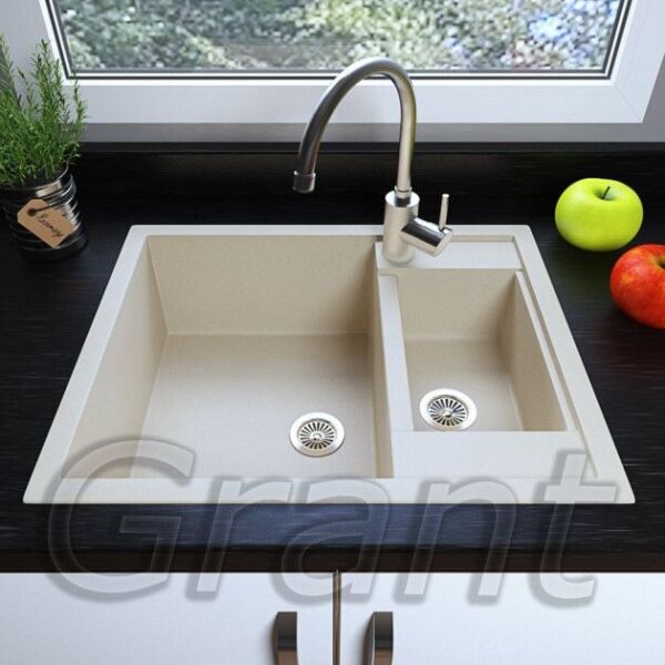 

Гранитная кухонная мойка Grant Duplex ivory