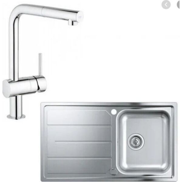

Набор кухонная мойка Grohe EX Sink 31562SD0 K200 и смеситель BauEdge 31367000