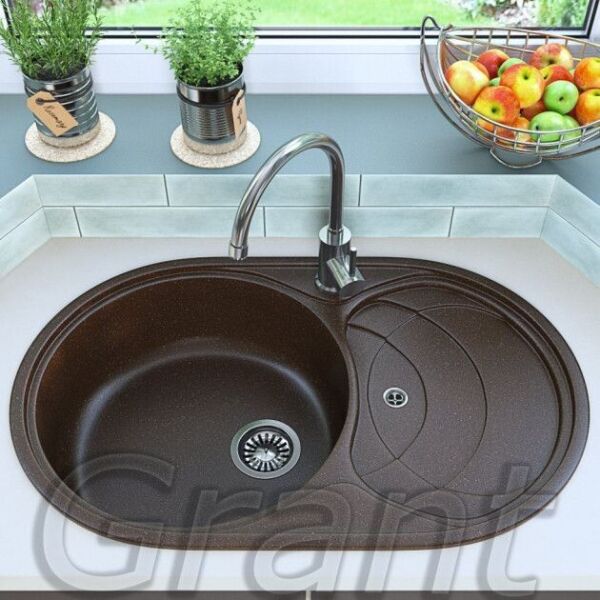

Гранитная кухонная мойка Grant Stage коричневая