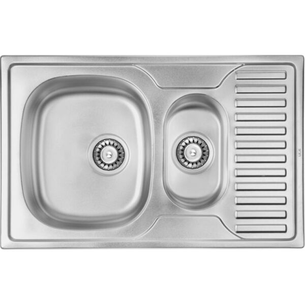 

Прямоугольная врезная кухонная мойка ULA 7301 Satin с доп чашей (ULA7301SAT08) СТАЛЬНАЯ, МАТОВАЯ, СТАЛЬ 0,8 ММ (780X500 ММ)