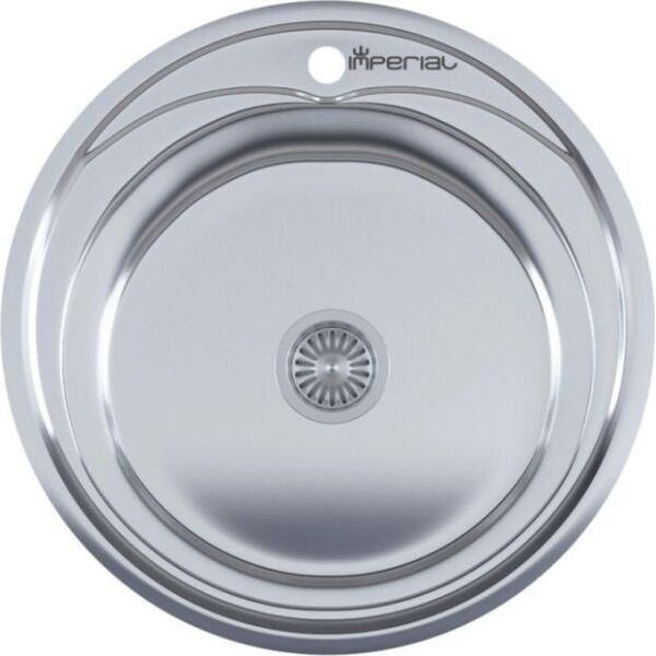 

Круглая врезная кухонная мойка Imperial 490-A Decor (IMP490ADEC)(Ø490 ММ), МИКРОТЕКСТУРА Нержавеющая сталь