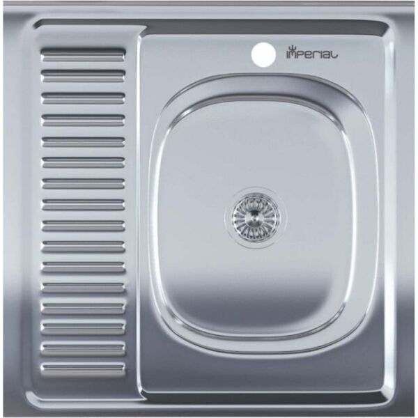 

Кухонная мойка накладная Imperial 6060-R Satin (IMP6060RSAT) СТАЛЬНАЯ КВАДРАТНАЯ (600X600 ММ), МАТОВАЯ, СТАЛЬ 0,8 ММ