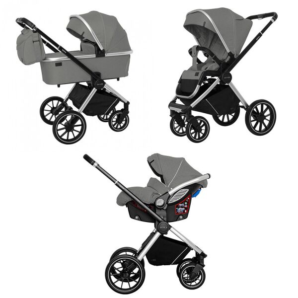 

Коляска универсальная CARRELLO Optima CRL-6504 (3in1) Mirror Grey в льне