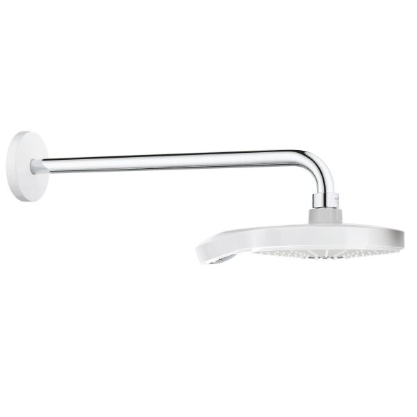 

Верхний душ GROHE Power&Soul Cosmopolitan 190 и душевой кронштейн 422 мм, цв. Moon White