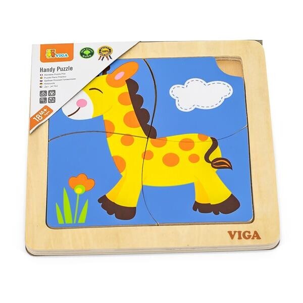 

Дерев'яний міні-пазл Viga Toys Жираф, 4 ел. (51319)
