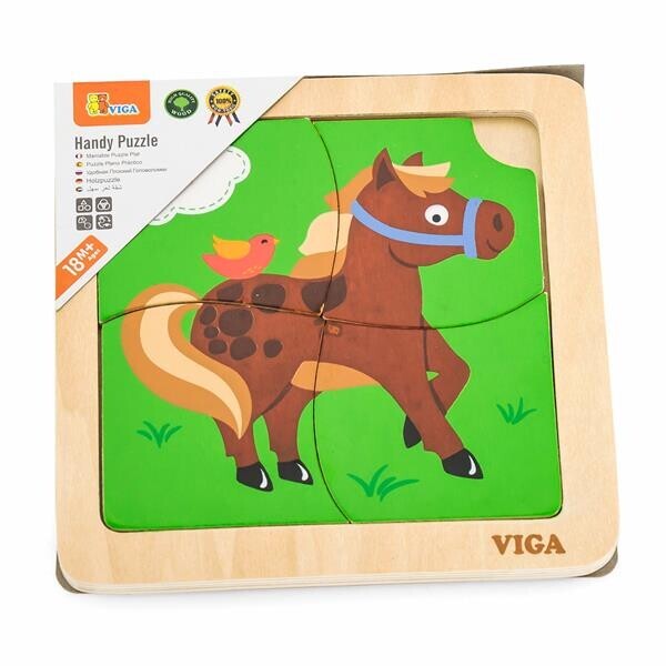 

Дерев'яний міні-пазл Viga Toys Коник, 4 ел. (51312)