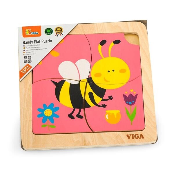 

Дерев'яний міні-пазл Viga Toys Бджілка, 4 ел. (50138)