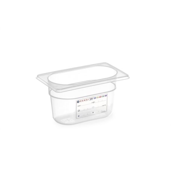 

Гастроемкость HACCP из полипропилена GN 1/9 0,6 л (H)65 мм Hendi 880562