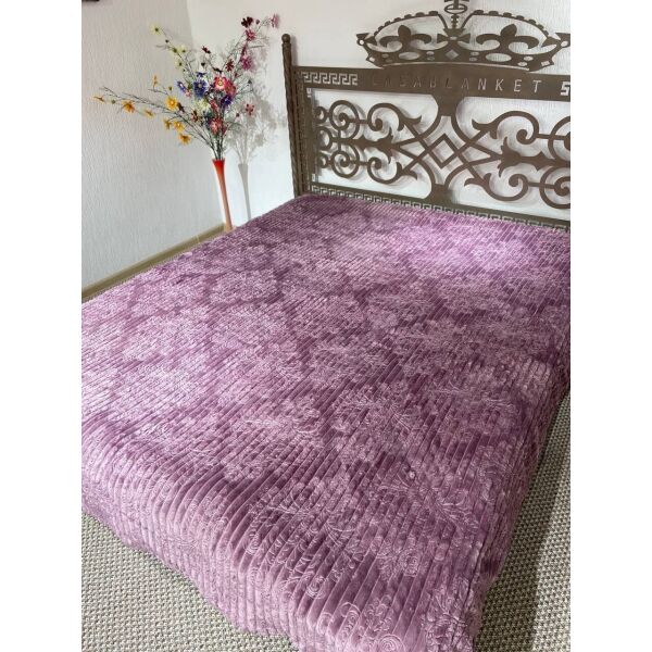 

Плед Полоска с узором Colorful Home Шарпей 210х230см Малиновый