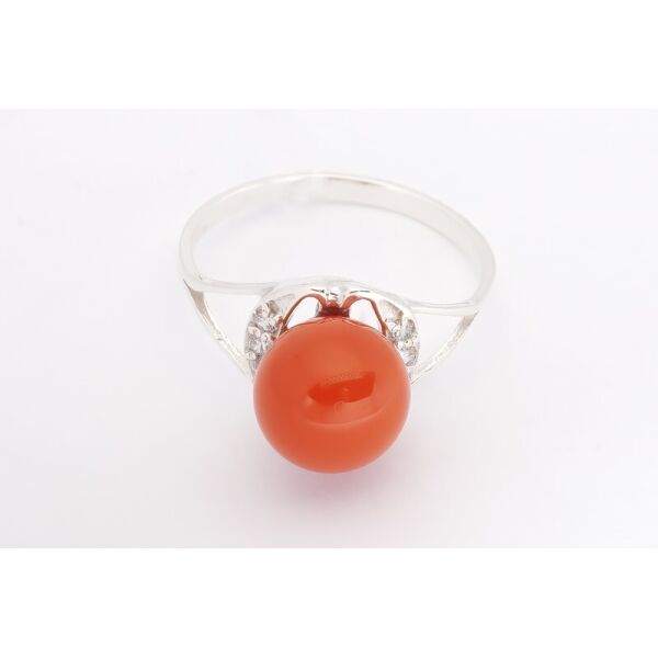 

Серебряное колечко с кораллом