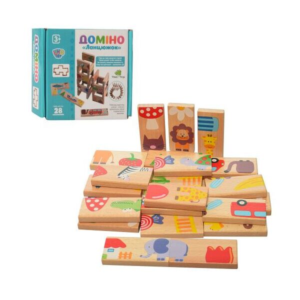 

Деревянная игрушка Домино MD 2421 28 деталей