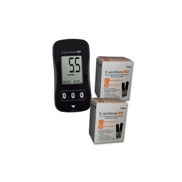 

Набор! Глюкометр CareSens N + Тест-полоски Каре Сенс Н (CareSens N i-Sens), 100 шт.