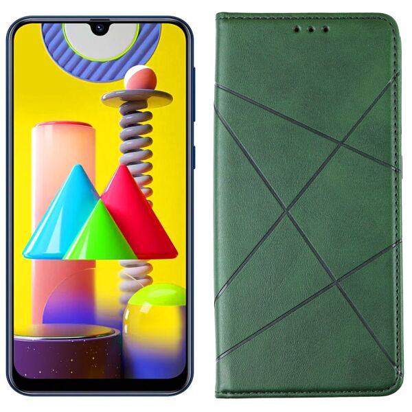 

Чехол-книжка Lines Leather for Samsung M315 Galaxy M31 Green (30997)