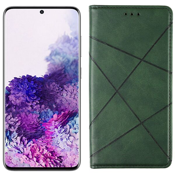 

Чехол-книжка Lines Leather for Samsung G980 Galaxy S20 Green (31007)