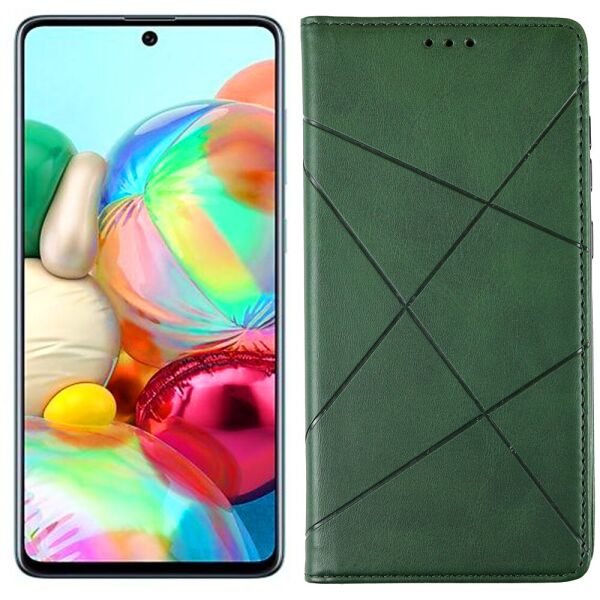 

Чехол-книжка Lines Leather for Samsung A715 Galaxy A71 Green (30993)