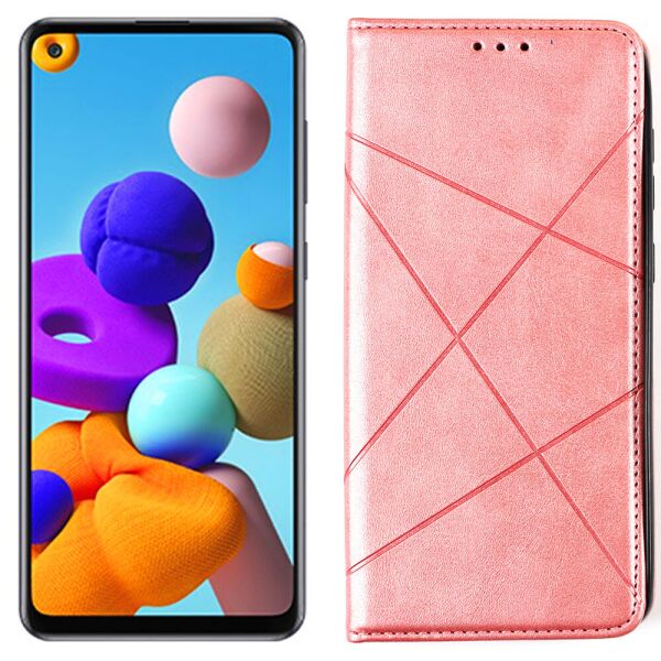 

Чехол-книжка Lines Leather for Samsung A217 Galaxy A21s Pink (30988)