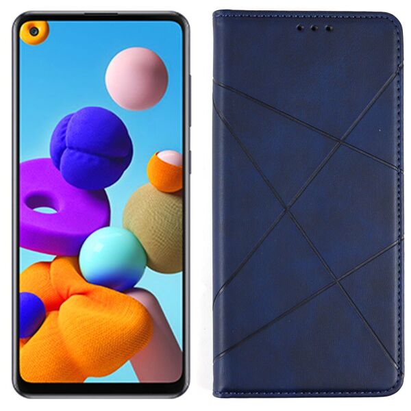 

Чехол-книжка Lines Leather for Samsung A217 Galaxy A21s Blue (30990)
