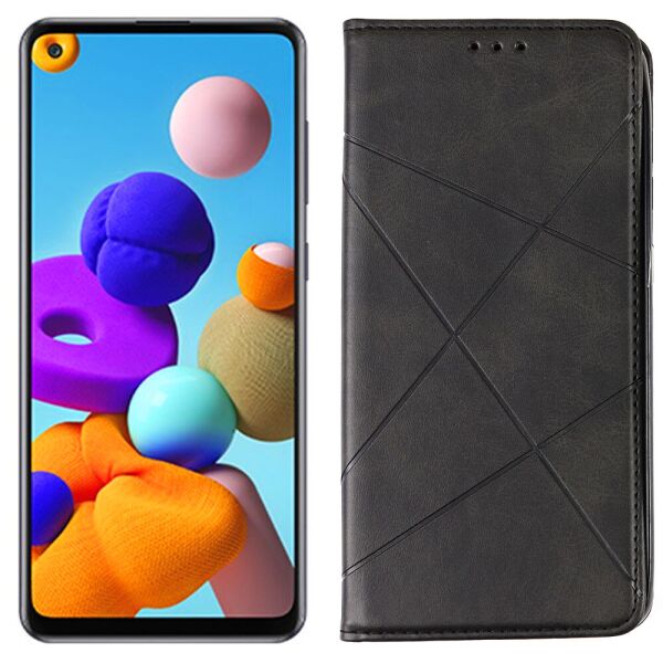 

Чехол-книжка Lines Leather for Samsung A217 Galaxy A21s Black (30991)