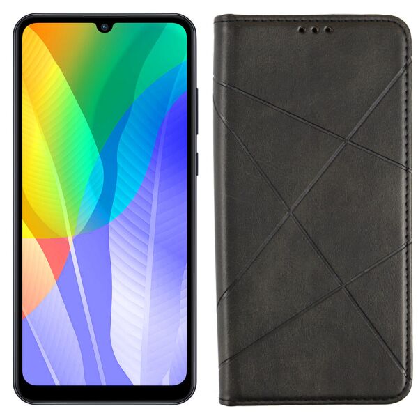 

Чехол-книжка Lines Leather for Huawei Y6P Black (30979)