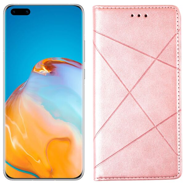 

Чехол-книжка Lines Leather for Huawei P40 Pink (30972)