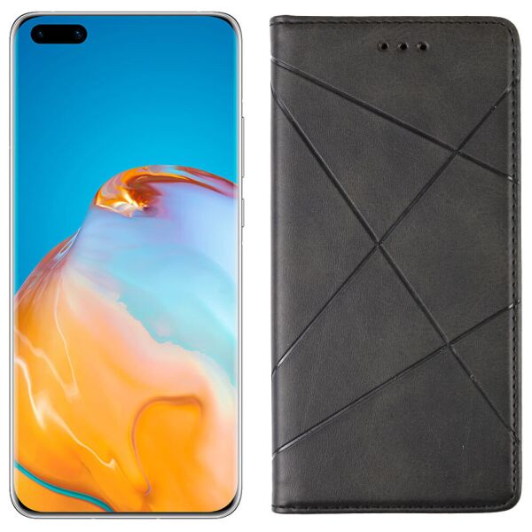 

Чехол-книжка Lines Leather for Huawei P40 Black (30974)