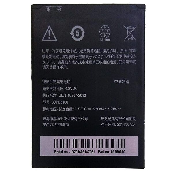 

Аккумулятор для HTC Desire 516 (BOPB5100) 1950 mAh (7968)