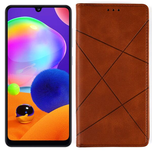 

Чехол-книжка Lines Leather для Samsung A315 Galaxy A31 Brown (30859)