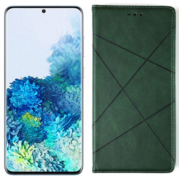 

Чехол-книжка Lines Leather для Samsung G985 Galaxy S20 Plus Green (30872)