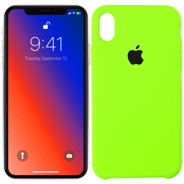 

Оригинальный силиконовый чехол для iPhone Xr Салатовый (31280)