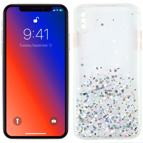 

Чехол Frame&Gliter for iPhone X/Xs Silver (31184)