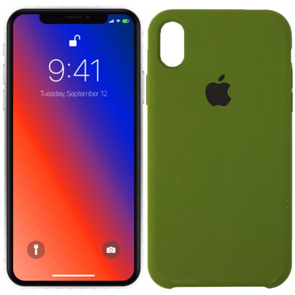 

Оригинальный силиконовый чехол для iPhone Xr Хаки (31279)