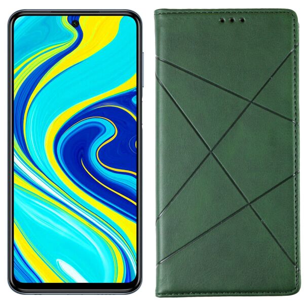 

Чехол-книжка Lines Leather for Xiaomi Redmi Note 9s/Note 9 Pro Green (31044)