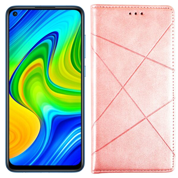 

Чехол-книжка Lines Leather for Xiaomi Redmi Note 9/Redmi 10X Pink (31037)
