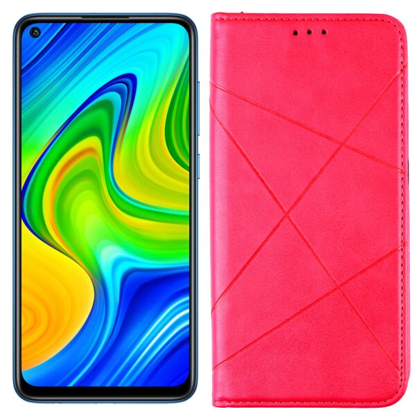 

Чехол-книжка Lines Leather for Xiaomi Redmi Note 9/Redmi 10X Hot Pink (31038)