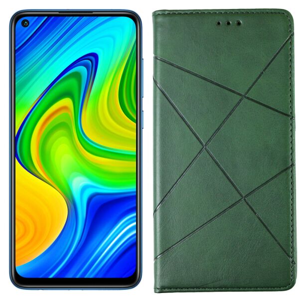 

Чехол-книжка Lines Leather for Xiaomi Redmi Note 9/Redmi 10X Green (31039)