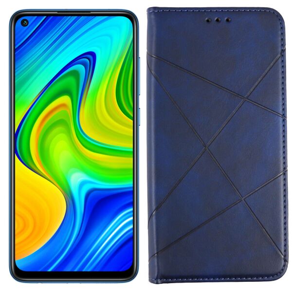 

Чехол-книжка Lines Leather for Xiaomi Redmi Note 9/Redmi 10X Blue (31040)