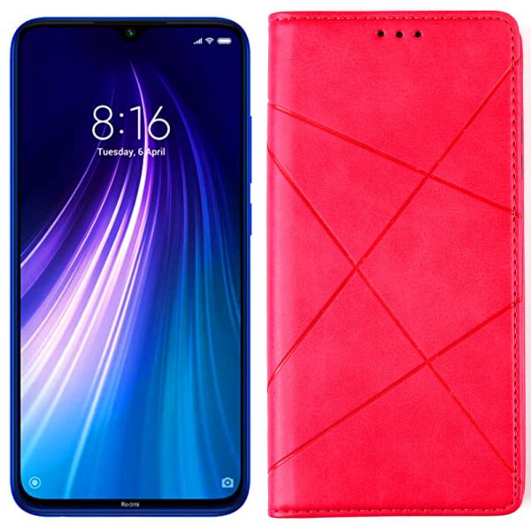

Чехол-книжка Lines Leather for Xiaomi Redmi Note 8T Hot Pink (31033)