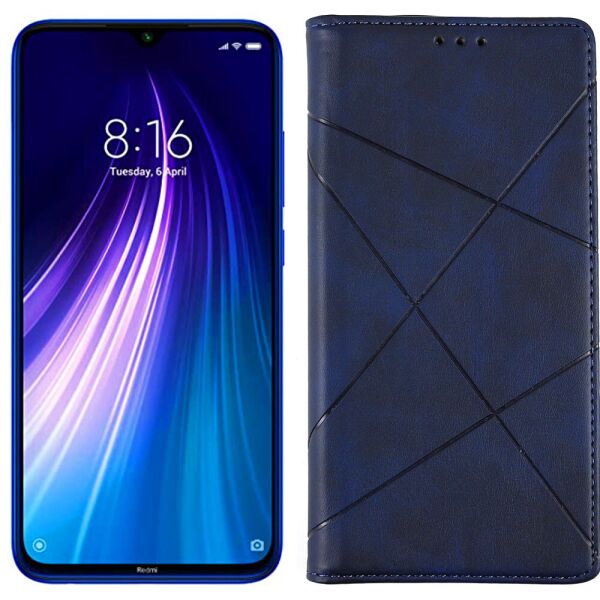 

Чехол-книжка Lines Leather for Xiaomi Redmi Note 8T Blue (31035)