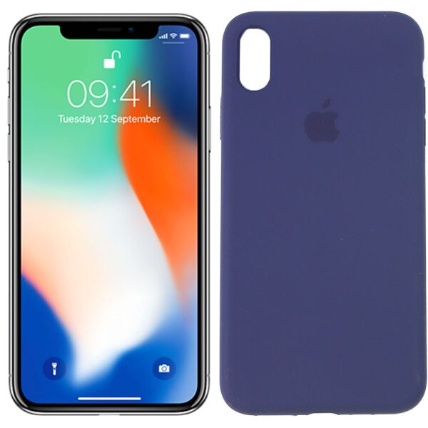 

Чехол силиконовый для iPhone Xs Max Темно Синий FULL (29150)