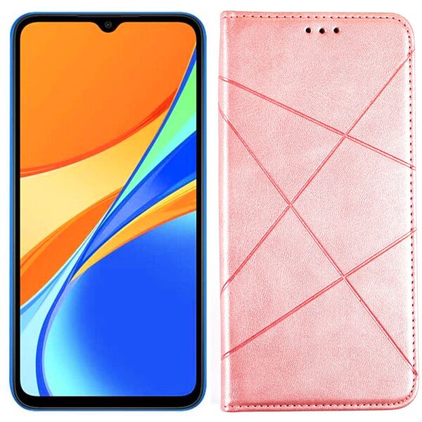 Чехол-книжка Lines Leather for Xiaomi Redmi 9C Pink (31026)