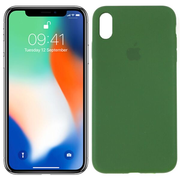 

Чехол силиконовый для iPhone X/Xs Темно Зеленый FULL (29178)