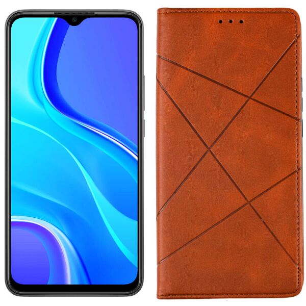 

Чехол-книжка Lines Leather for Xiaomi Redmi 9 Brown (31016)