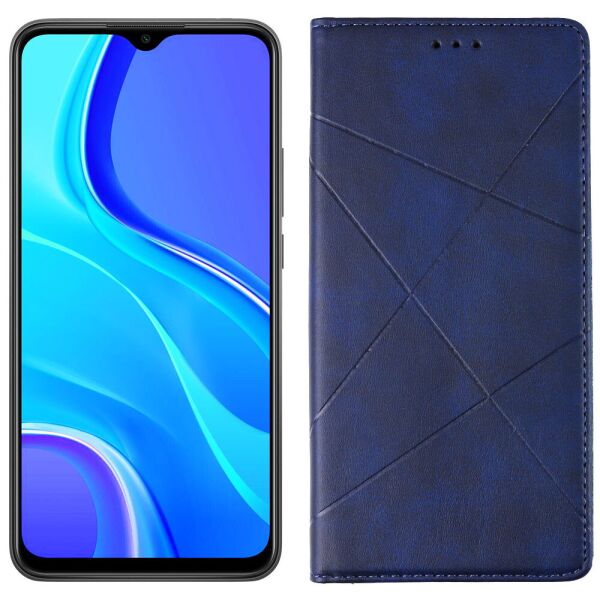

Чехол-книжка Lines Leather for Xiaomi Redmi 9 Blue (31018)
